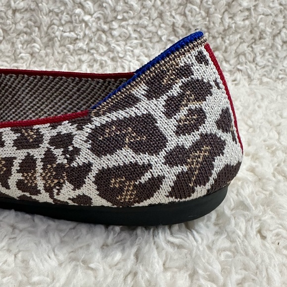 Rothy's Shoes The Loafer Womens 9 Tan Brown Leopard Flats Slip On Animal Round - Picture 8 of 14